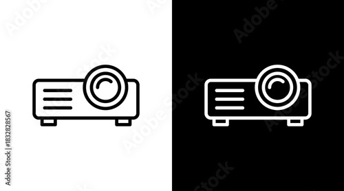 Projector  White Icon Set Design