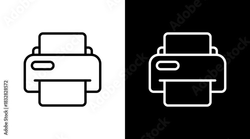 Printer  White Icon Set Design