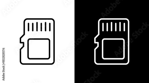 Memory Card  White Icon Set Design
