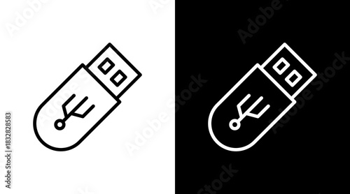 Usb Flash Drive  White Icon Set Design