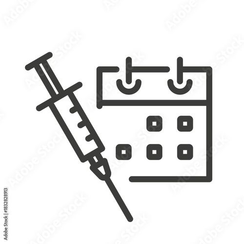 vaccination calendar icon, vaccine illustration