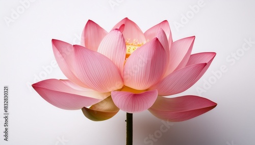 Wallpaper Mural Elegant Pink Lotus Flower Blossom Close Up on White Background Torontodigital.ca
