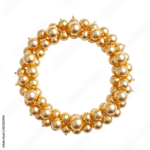 Beautiful Golden Pearl Wreath Perfect for Home Decoration or Festive Occasions