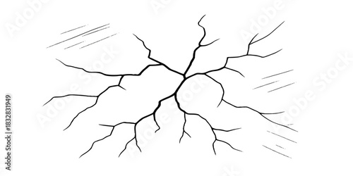 Golden metallic silhouette of a country map with artistic reflection and a crack in the ground