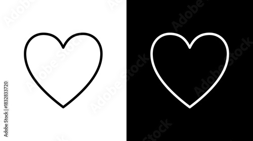 Heart  White Icon Set Design