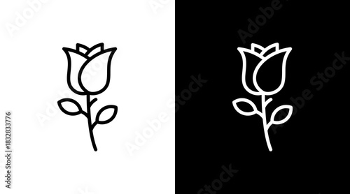 Rose  White Icon Set Design