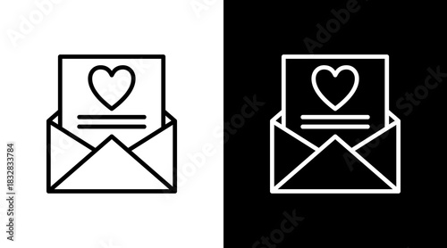 Love Letter  White Icon Set Design
