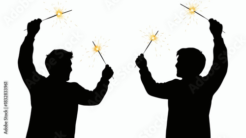 Minimalist New Year themed illustration celebrating the arrival of the upcoming year with festive elements