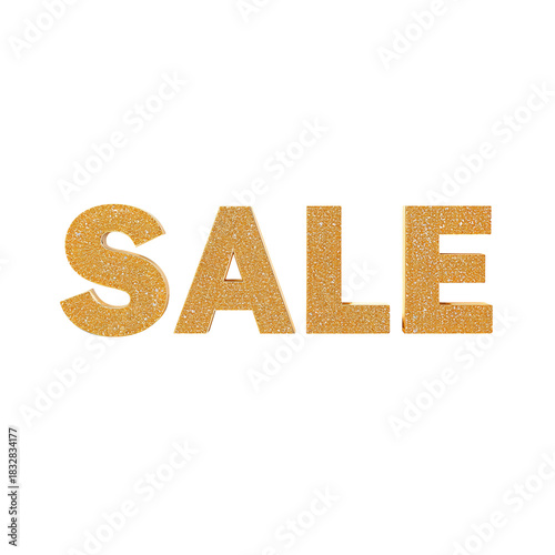 Golden Glitter Letters Spelling Sale for Promotional Advertising in Vibrant D...