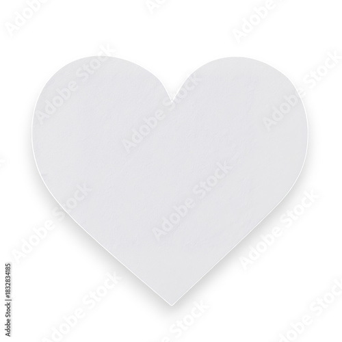 White Heart Shape Paper Cutout on a Plain Background for Crafts and Decorations