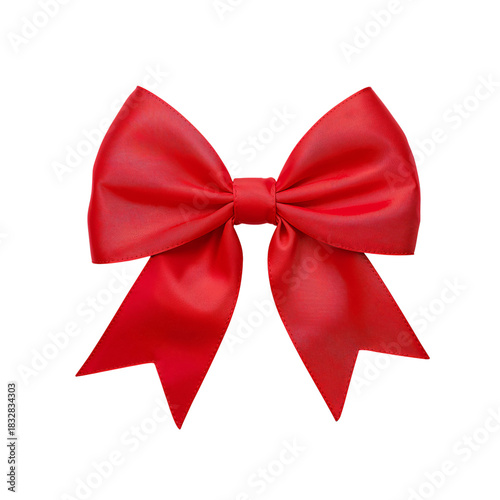 Bright Red Decorative Bow for Gift Wrapping or Festive Occasions