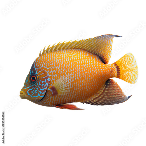 Vibrant Freshwater Fish Showcasing Bright Colors in a Clean Aquatic Environment
