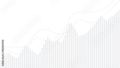 Business growth on white background. Graph stock market trading investment. Vector