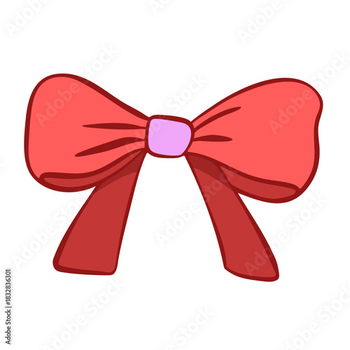 Handmade bows. Aesthetic, elegant, pink decor. A trendy element for Valentine's Day and wedding invitations, Christmas cards, and posters.