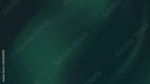 Dark teal and green hues blend in abstract flowing waves. Smooth motion creates a serene and organic aesthetic. Soft lighting and a deep gradient evoke a peaceful, meditative mood.