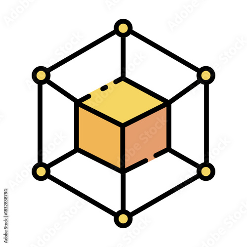 Blockchain Technology and Decentralized Network Icon