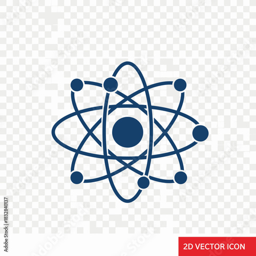 Atom Model Illustration - Depicting Atomic Structure and Scientific Concepts.