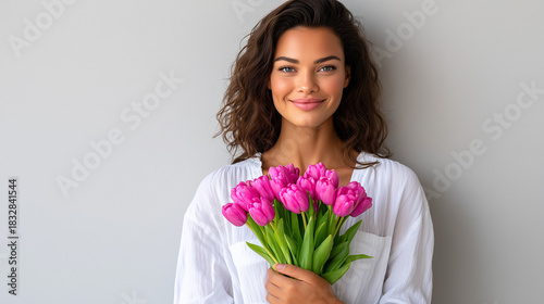 Woman in White Blouse Holdi...