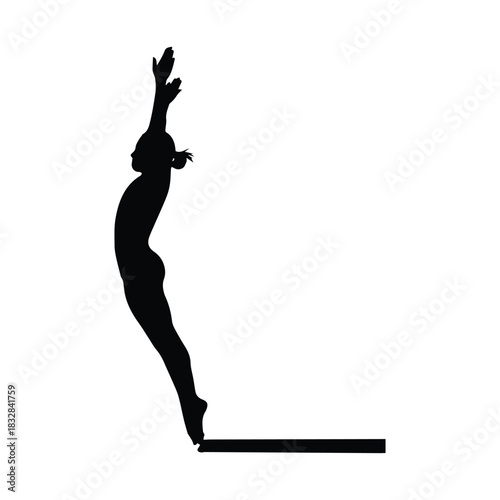 Graceful pregnant woman in silhouette performing a dance move silhouette