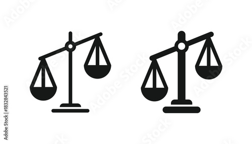 Scales icon set. Justice scales icon