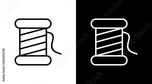 Thread Spool  White Icon Set Design