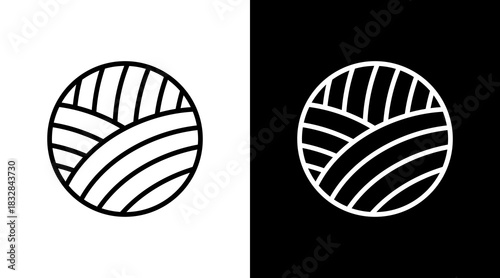 Yarn Ball  White Icon Set Design