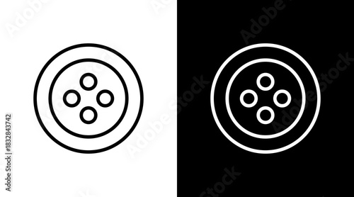 Button  White Icon Set Design