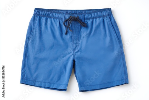 Men's summer blue shorts on a clean white background
