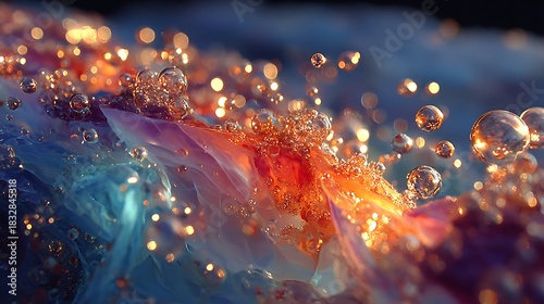 Fototapeta Naklejka Na Ścianę i Meble -  Macro living coral structure ocean illustrator