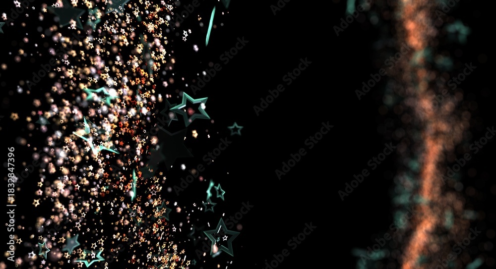 Obraz premium Elegant abstract animation with star particles and a dark background. Perfect for background or design use, adding a touch o