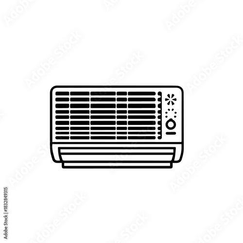 Air Conditioner and Heater Home Appliance Vector