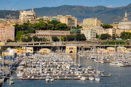 View of Genoa harbor