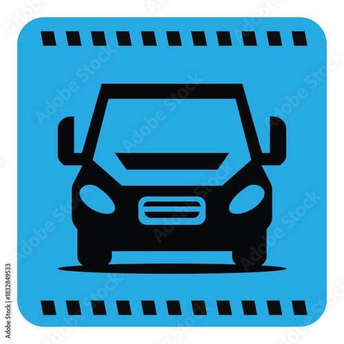 Flat Car Transport Icons Set with Colorful Backgrounds