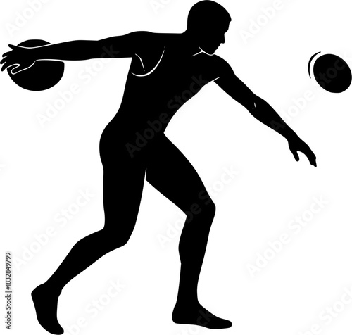 Discus thrower silhouette, Discus silhouettes, Discus thrower player silhouette, Discus thrower, Discus, Discus thrower player, Discus thrower