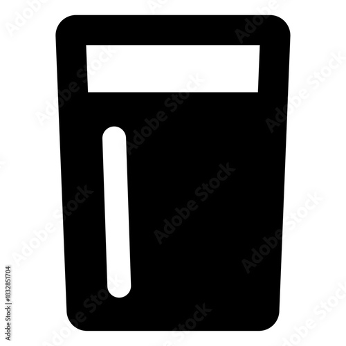 Drinking Glass Icon – A minimal beverage glass with liquid inside, symbolizing drinks, water, refreshment, hydration, and everyday beverage containers.
