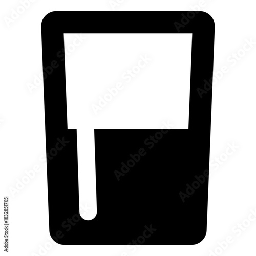 Filled Drinking Glass Icon – A simple beverage glass partially filled with liquid, representing drinks, water, refreshment, hydration, and cold beverages.
