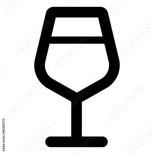 Wine Glass Outline Icon – A clean and minimal line-style symbol representing wine, beverages, bars, restaurants, celebrations, and dining occasions.
