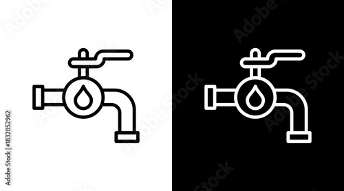 Valve Control  White Icon Set Design