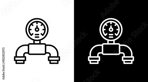 Pressure Gauge  White Icon Set Design