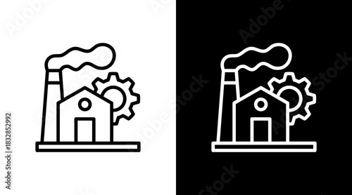 Factory Gear  White Icon Set Design