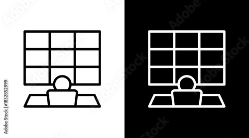 Control Room  White Icon Set Design