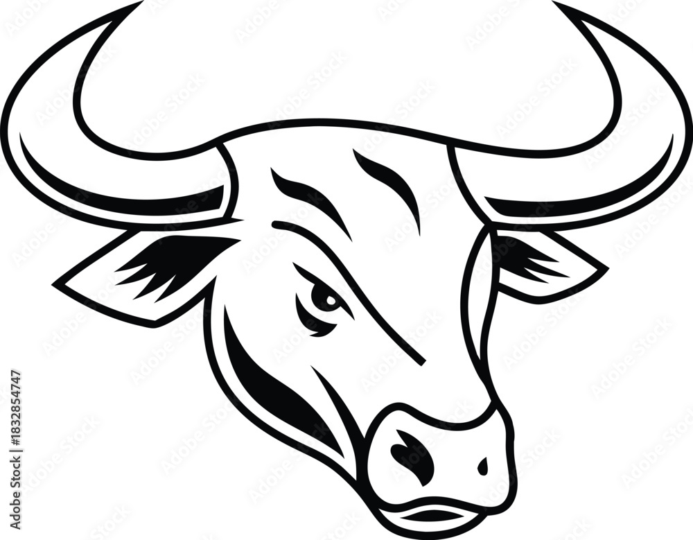 Obraz premium Corporate bull logo silhouette isolated on transparent background