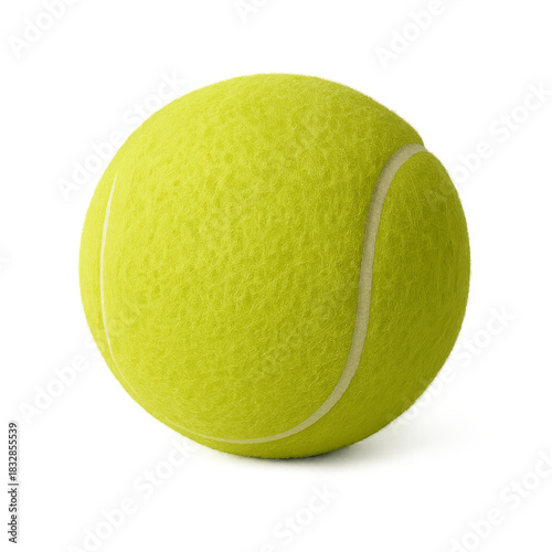 Tennis ball resting on transparent background, ready for action