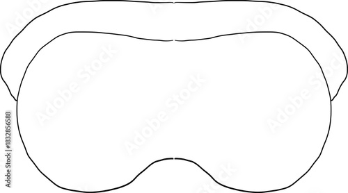  sleep mask doodle hand drawn icon. Outline drawing sleeping night mask