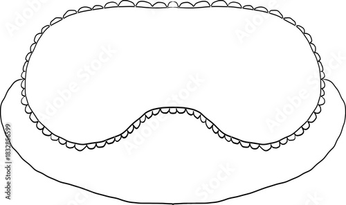  sleep mask doodle hand drawn icon. Outline drawing sleeping night mask