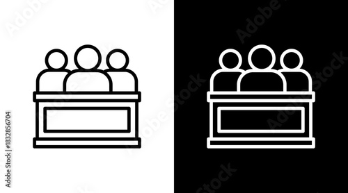Team Meeting  White Icon Set Design