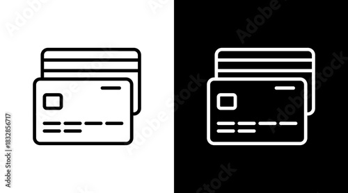 Credit Card  White Icon Set Design