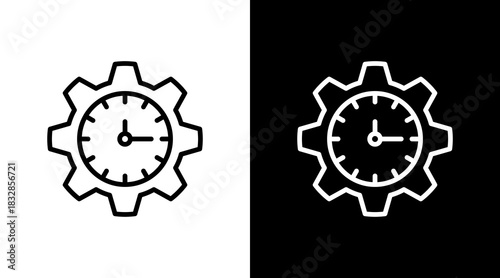Time Management  White Icon Set Design