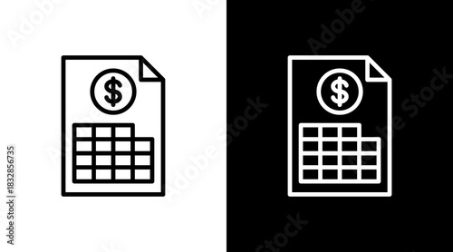 Invoice  White Icon Set Design