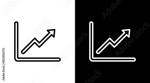 Growth Arrow  White Icon Set Design